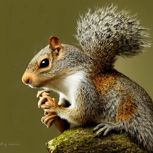 Image similar to detailed photorealistic squirell praying in the style of national geographic