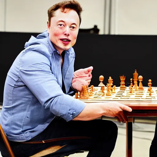 Image similar to photo of elon musk playing chess