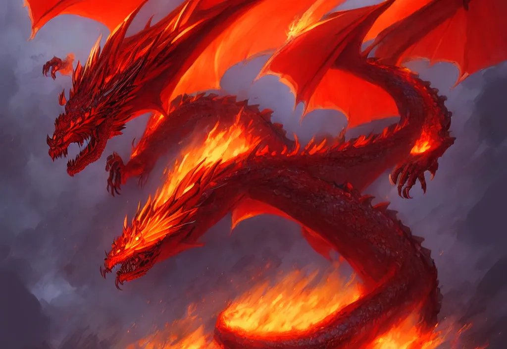Image similar to a fire dragon by bayard wu,