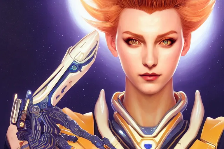 Image similar to symmetry!! portrait of sailor uranus! alien in the style of horizon zero dawn, machine face, intricate, elegant, highly detailed, digital painting, artstation, concept art, smooth, sharp focus, illustration, art by artgerm and ross tran and greg rutkowski and alphonse mucha, 8 k