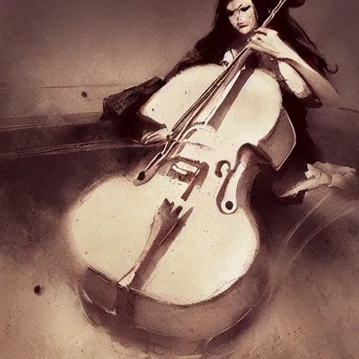 Image similar to body as a cello by greg rutkowski