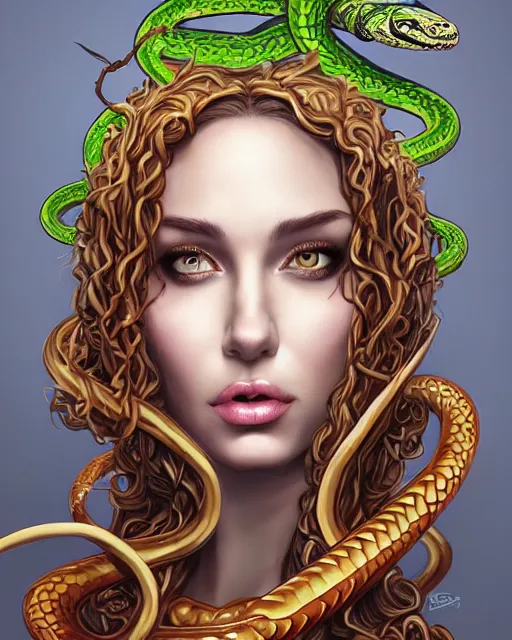 angelina joline as medusa, snakes in hair, portrait, | Stable Diffusion ...