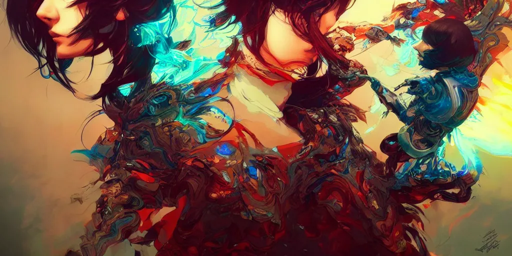 Image similar to dreams versus nightmares, by android jones and guweiz and ross tran and ilya kuvshinov, trending on artstation