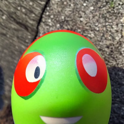 Image similar to yoshi egg, outside, detailed photo