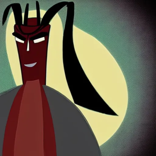 Image similar to a portrait of aku from the show samurai jack by genndy tartakovsky