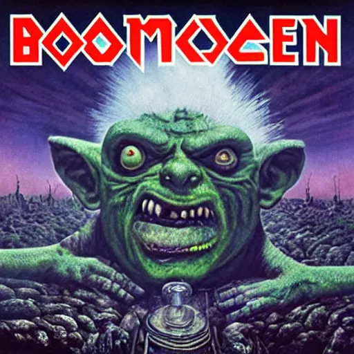 Image similar to boglins on iron maiden album cover, 8 k resolution hyperdetailed scary dystopian surrealism