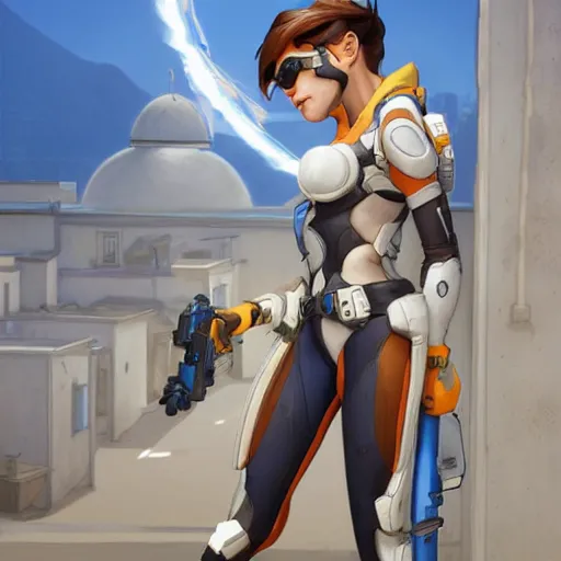 Tracer from Overwatch , highly detailed, digital, Stable Diffusion