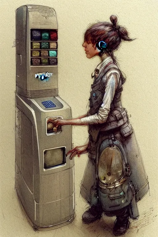 Prompt: ( ( ( ( ( 2 0 2 2 s robot vending machine. muted colors. ) ) ) ) ) by jean - baptiste monge!!!!!!!!!!!!!!!!!!!!!!!!!!!!!!