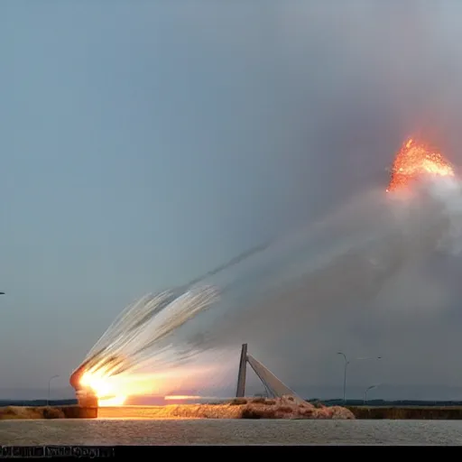 Image similar to Kerch Bridge exploding