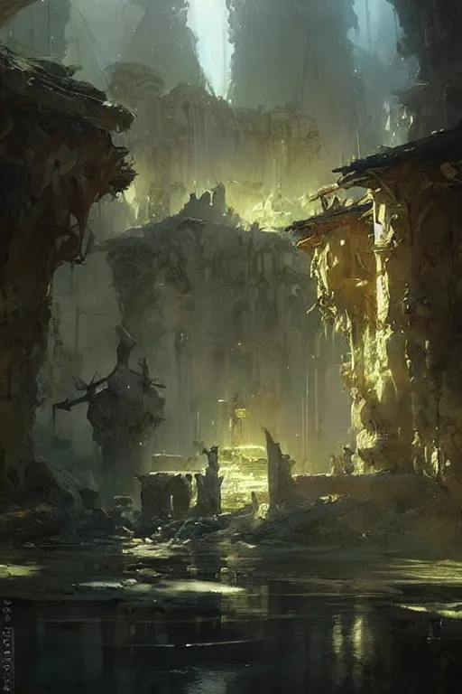 Prompt: a fantasy concept artwork depicting the city of sothis in osirion by anders zorn, craig mullins and greg rutkowski, beautiful cinematic light