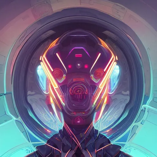 Prompt: symmetry! abstract futuristic robotic, psychedelic background, apex legends, epic lighting, illustration black outlining, ultra detailed, art by artgerm and greg rutkowski and alphonse mucha