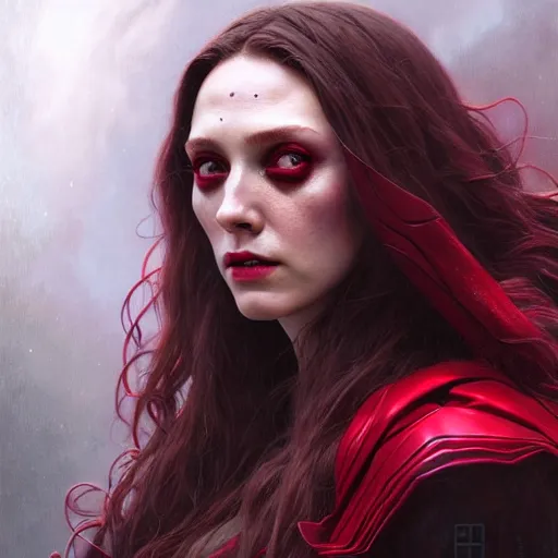 Prompt: portrait painting of wanda maximoff scarlet witch as a zombie, ultra realistic, concept art, intricate details, eerie, highly detailed, photorealistic, octane render, 8 k, unreal engine. art by artgerm and greg rutkowski and charlie bowater and magali villeneuve and alphonse mucha