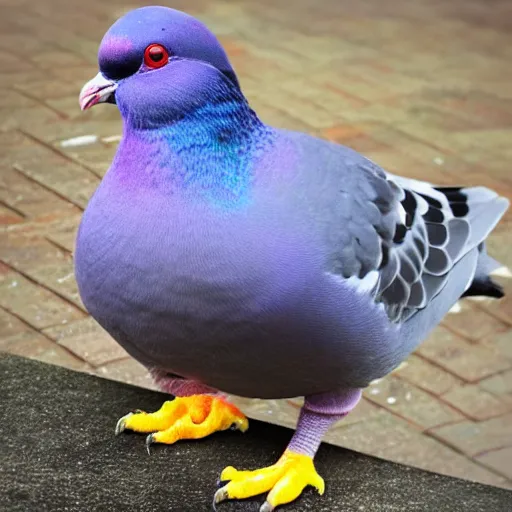 Prompt: a pigeon that looks like mike tyson