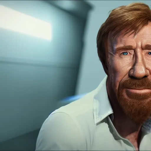 Image similar to octane render portrait from chuck Norris