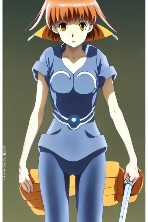 Image similar to anime art full body portrait character nausicaa by hayao miyazaki concept art, anime key visual of elegant young female, short brown hair and large eyes, finely detailed perfect face delicate features directed gaze, sunset in a valley, trending on pixiv fanbox, studio ghibli, extremely high quality artwork by kushart krenz cute sparkling eyes