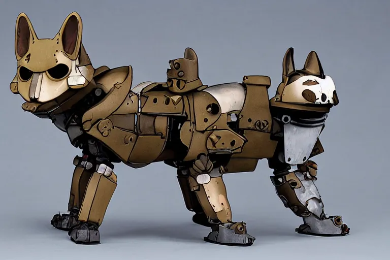 Image similar to heavily armoured mechanical corgi by studio ghibli