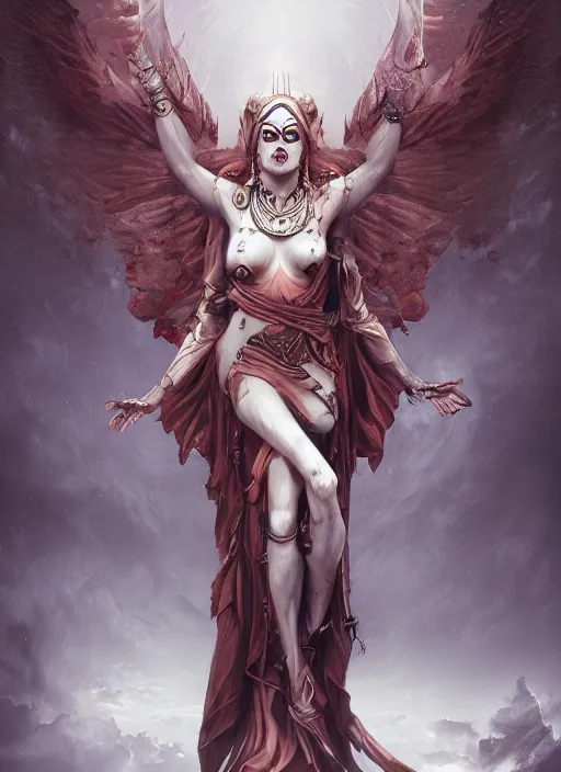 Image similar to The Goddess of Death, digital art, trending on Artstation