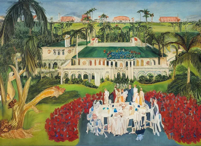 Image similar to Mar-a-Lago estate by otto dix