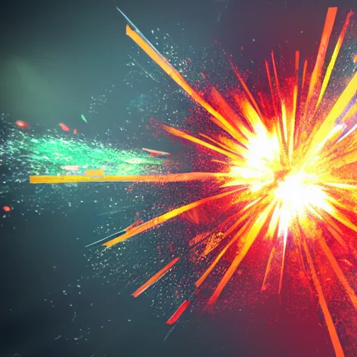 Prompt: explosions on transparent background, video game effects