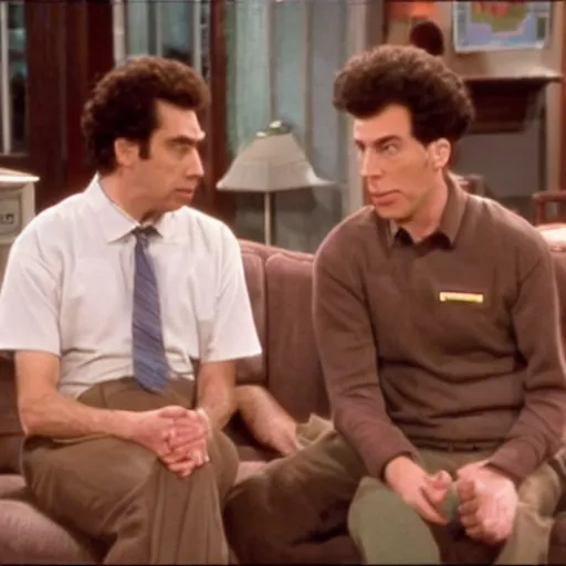 Image similar to still from the episode of the tv show seinfeld where cosmo kramer is just legs