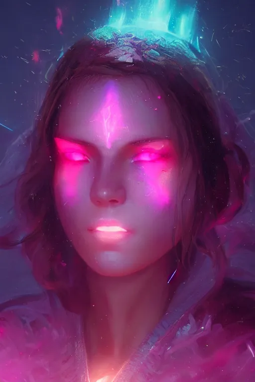 Prompt: a fancy close up portrait of a beautiful light mage covered in deep pink aura by Greg Rutkowski, Sung Choi, Mitchell Mohrhauser, Maciej Kuciara, Johnson Ting, Maxim Verehin, Peter Konig, final fantasy , mythical, 8k photorealistic, cinematic lighting, HD, high details, atmospheric,