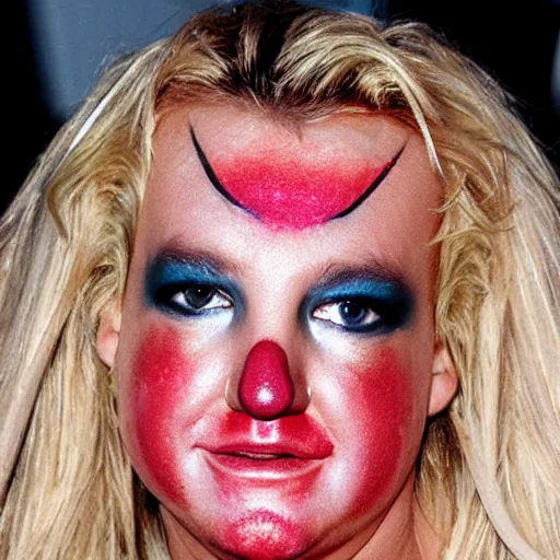 Image similar to britteny spears in clown makeup