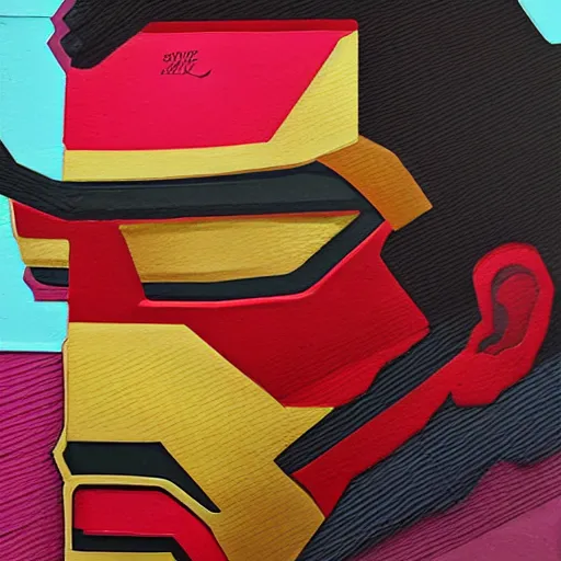 Image similar to Iron Man profile picture by Sachin Teng, asymmetrical, Organic Painting , Matte Painting, geometric shapes, hard edges, graffiti, street art:2 by Sachin Teng:4