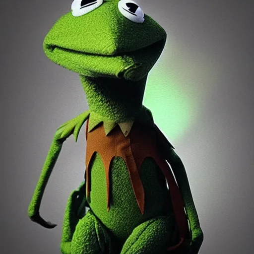 Image similar to kermit is james bond, fine details anime scen, cinematic lights, behance hd, trending on artstation