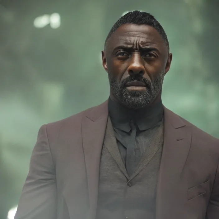 Image similar to film still of Idris Elba as Green Lanturn in new DC film, photorealistic 4k