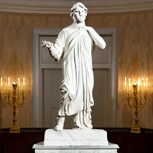 Prompt: marble statue of obama