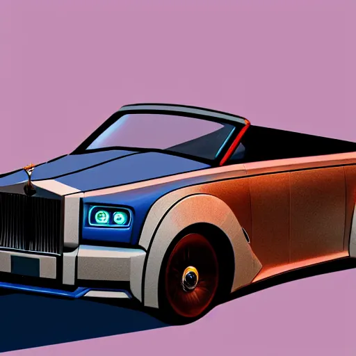 Prompt: a dwarven convertible, retrofuturist, rolls - royce, artstation, digital art, high quality, realistic