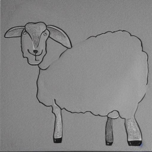 Prompt: one-line qrafic art sheep gray scale