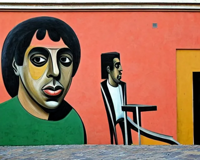 Image similar to gilberto gil street art by giorgio de chirico