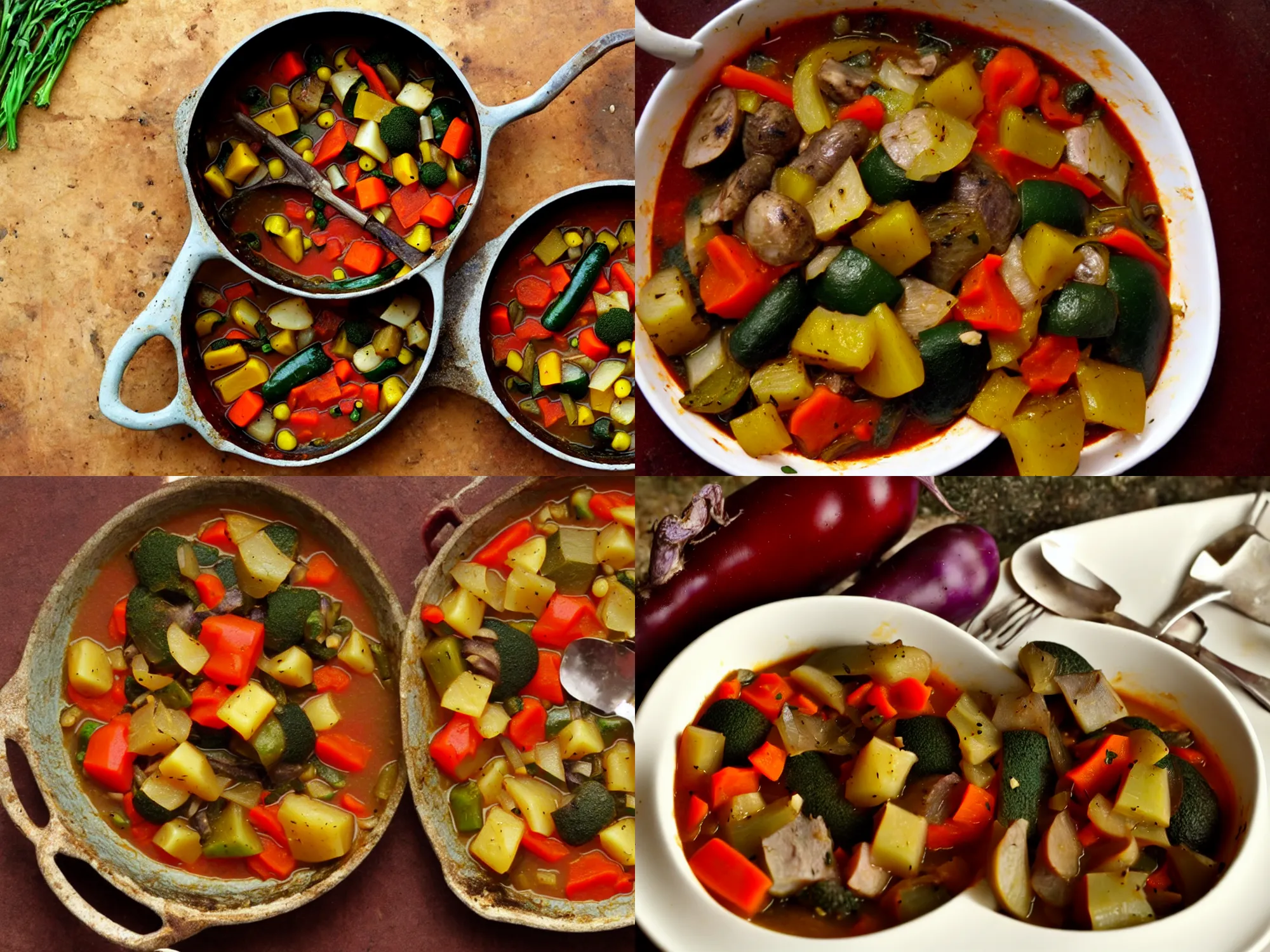 Prompt: the shrew cooks vegetable stew for dinner