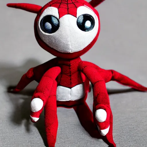 Prompt: spider plush, very detailed, product image
