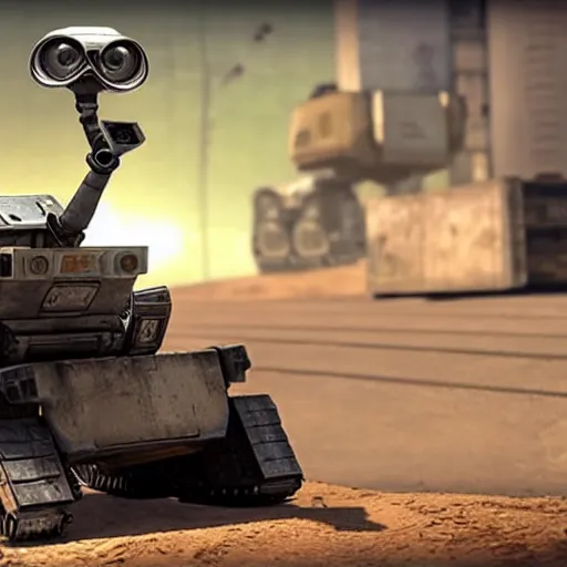 Prompt: Wall-E playing csgo