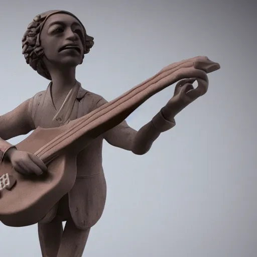 Prompt: a musician made of clay, hyper detailed, 8 k, cinematic light,