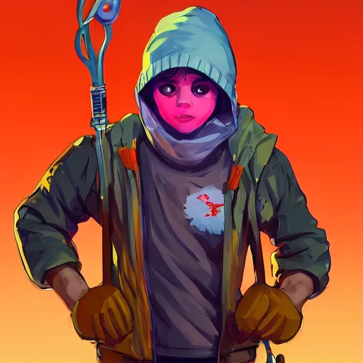 Image similar to baby Angel cherub ski mask orange hoodie, golden necklace fantasy art apex fortnite Video game icon, 2d game art gta5 cover , official fanart behance hd artstation by Jesper Ejsing, by RHADS, Makoto Shinkai and Lois van baarle, ilya kuvshinov, rossdraws