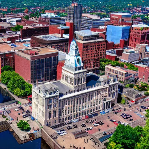 Prompt: ariel view of providence rhode island