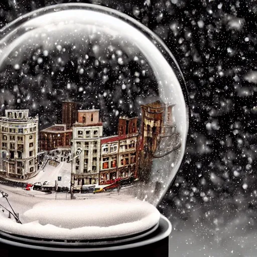 Prompt: snow globe of buenos aaires city, artstation, photorealism