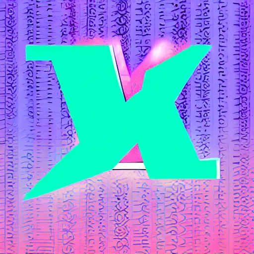 Image similar to abstract logo, vaporwave, letters a and w fusion