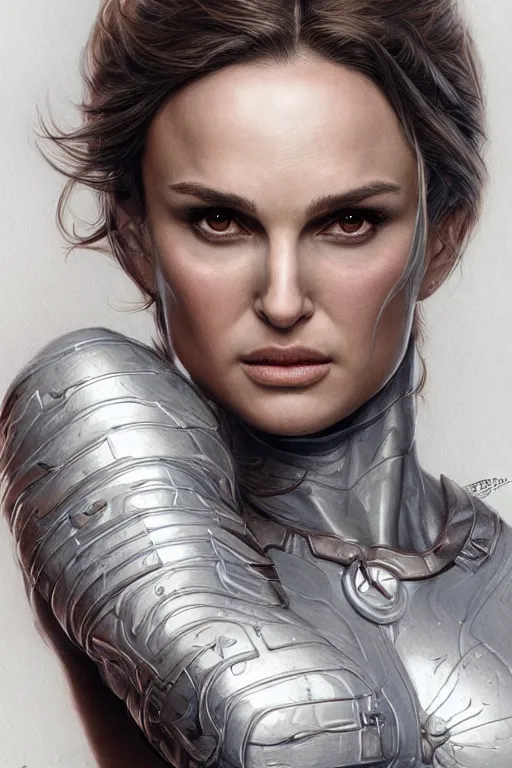 Image similar to muscled Natalie Portman as a ruggedly handsome hero, intricate, elegant, highly detailed, centered, digital painting, artstation, concept art, smooth, sharp focus, illustration, art by artgerm and donato giancola and Joseph Christian Leyendecker, Ross Tran, WLOP