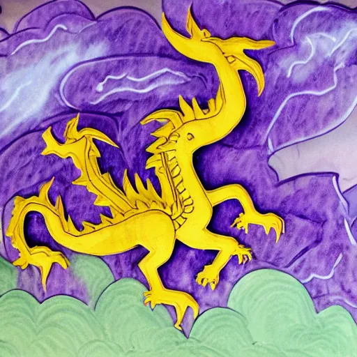 Image similar to super - detailed justin bieber riding a purple dragon in a storm, ultrarealistic, highly detailed, soft colors