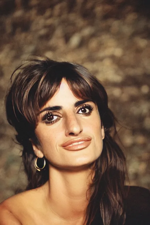 Image similar to photo of penelope cruz,, mid shot, 3 5 mm, kodak gold 2 0 0