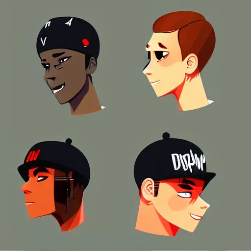 Image similar to 2 d character design, male rapper, vector art, digital art, portrait, 4 k, 8 k, sharp focus, smooth, illustration, concept art, music artist