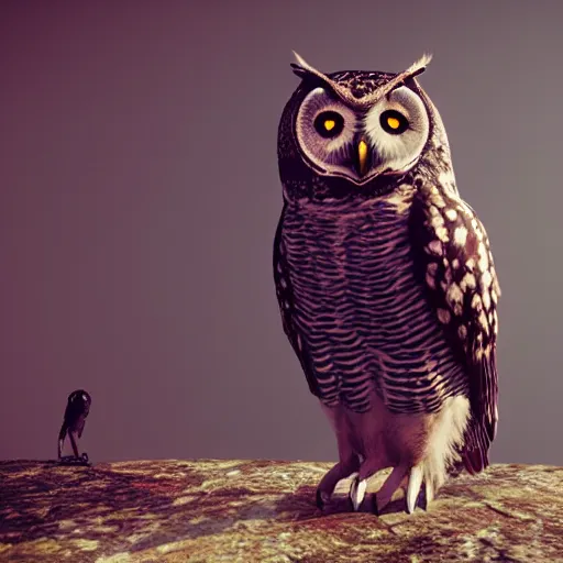 Image similar to an owl befriending a crow, modigliani, intricate detail, klimt, whistler, octane render, unreal engine,