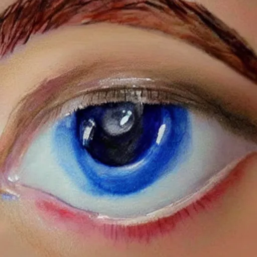 Prompt: beautiful watercolor detailed eye painting