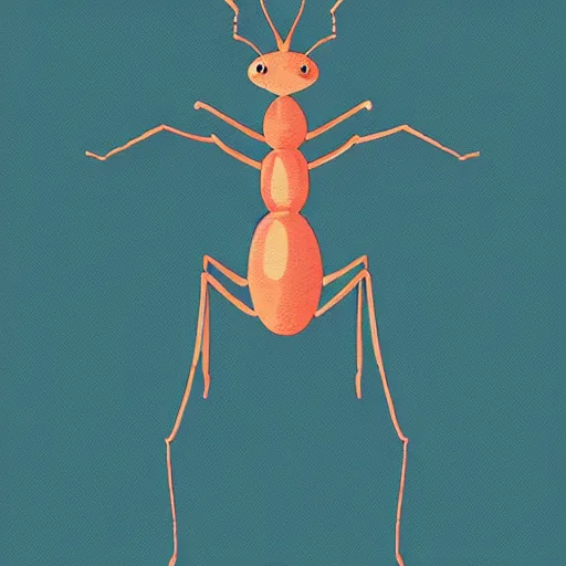 Image similar to A large ant queen standing on her hind legs, digital art