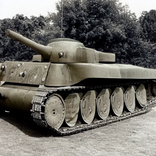 Image similar to wwii tank with amusement part camouflaged paint