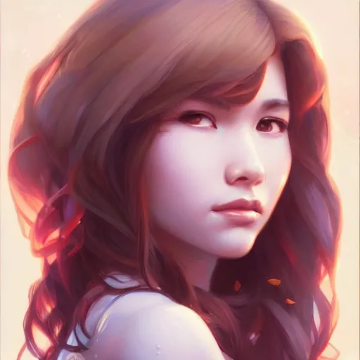 Prompt: Pokimane, highly detailed, digital painting, artstation, concept art, sharp focus, illustration, cinematic lighting, art by artgerm and greg rutkowski and alphonse mucha